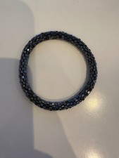 NWOT Roll On Beaded Bracelet Seed Beads Metallic Shiny Grayish Black
