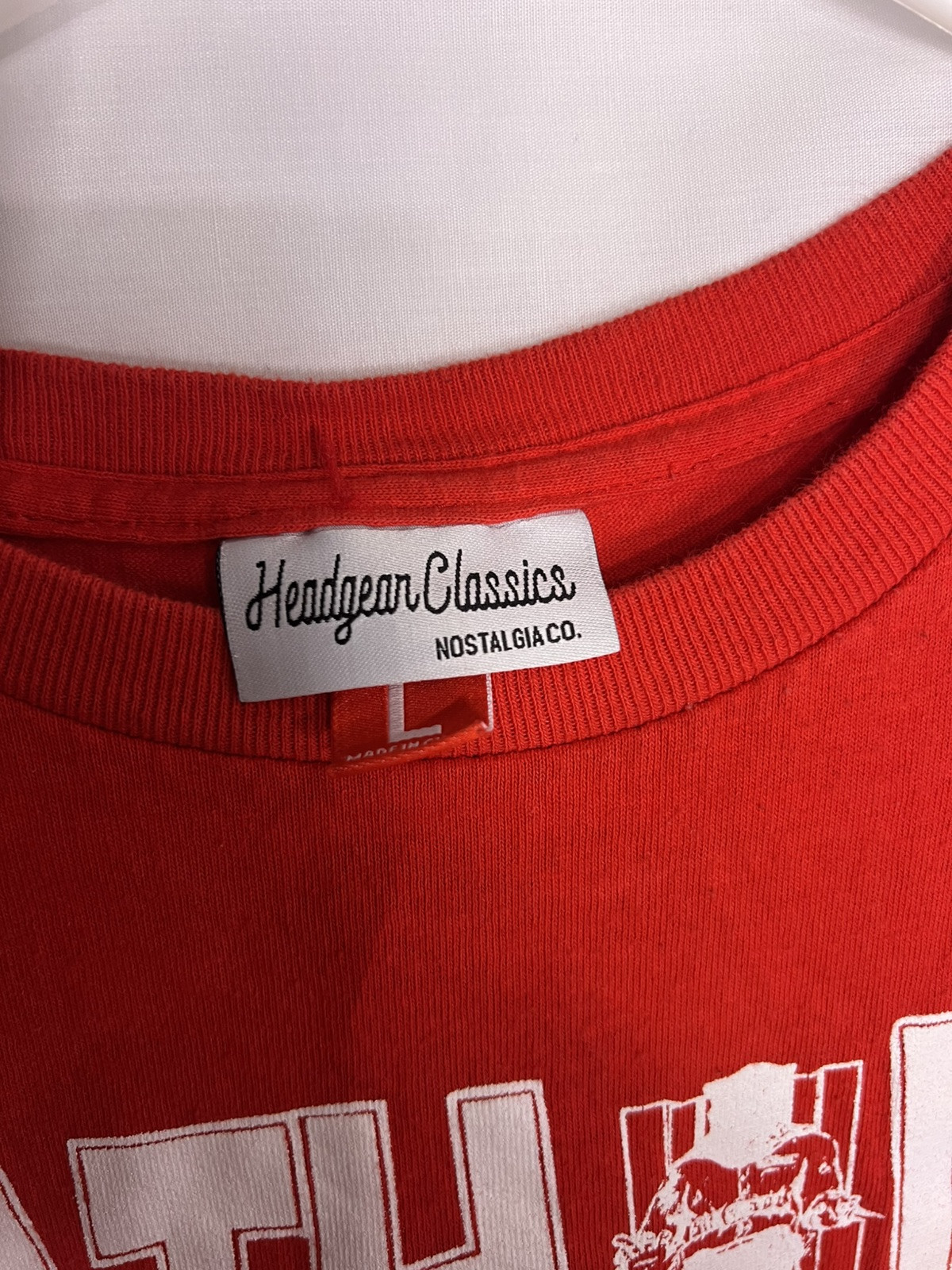 FILA Maglietta Headgear Classics Youth Large Red Death Row Records usata in ottime condizioni hip hop