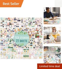 Deluxe Gold Foil Planner Stickers - 1100 Aesthetic Floral Designs for Adults