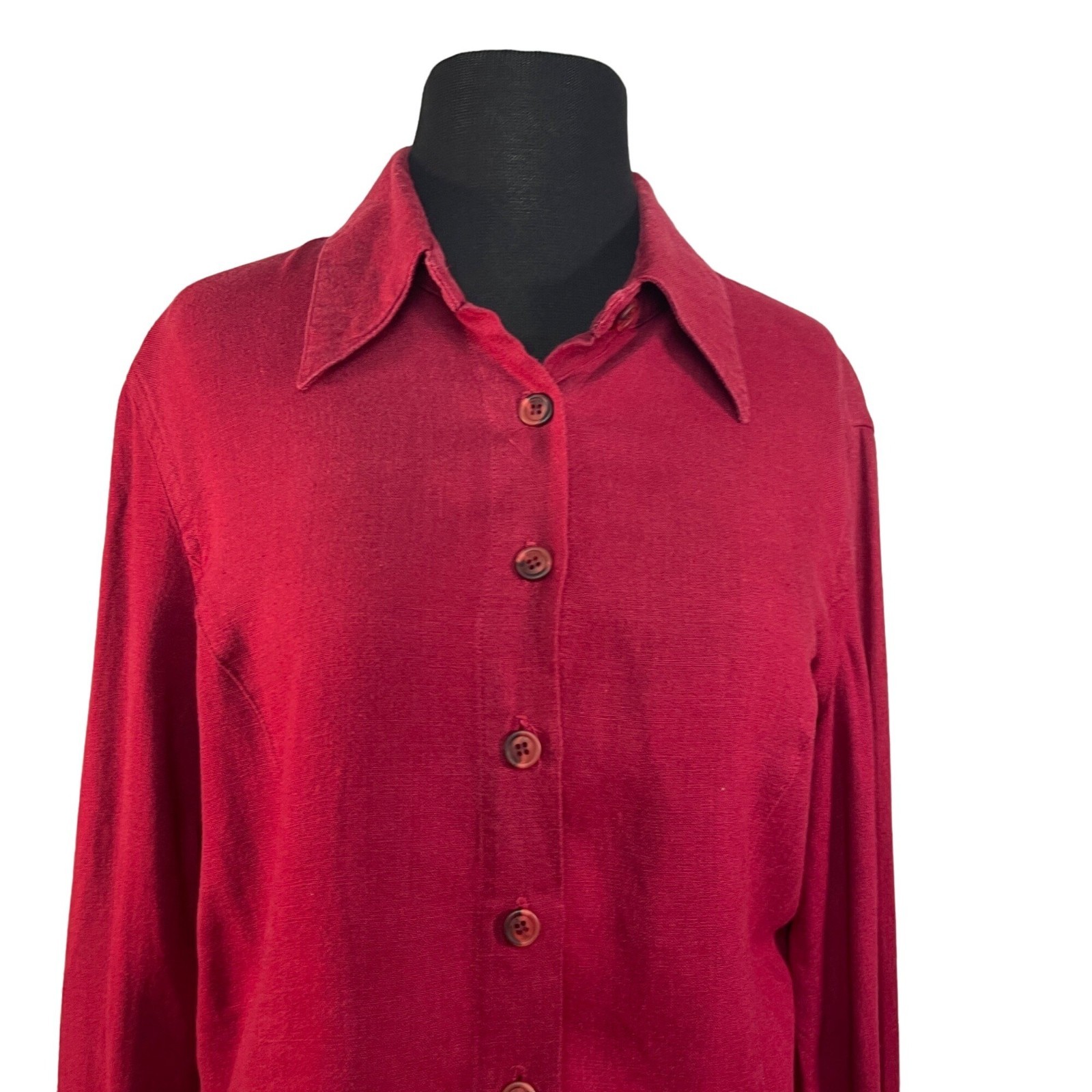 Basic Threads Womens Red Button Front Skirt Set L… - image 2