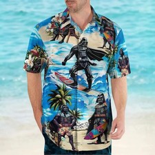 Darth Vader Button Shirt, Star Wars Movie Shirt, Galaxys Edge Hawaiian Shirt