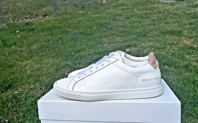 Common Projects Retro Low 'White/Bronze' 41 EU 8/8.5 US Men COA $450 - Image 1 of 4
