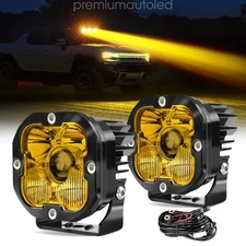 Colight 2X LED Work Fog Lights Amber Squadron Wide Angle For Toyota Tacoma 05-23