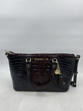 Brahmin Brown Melbourne Duxbury Crocodile Satchel Top Handle Bag