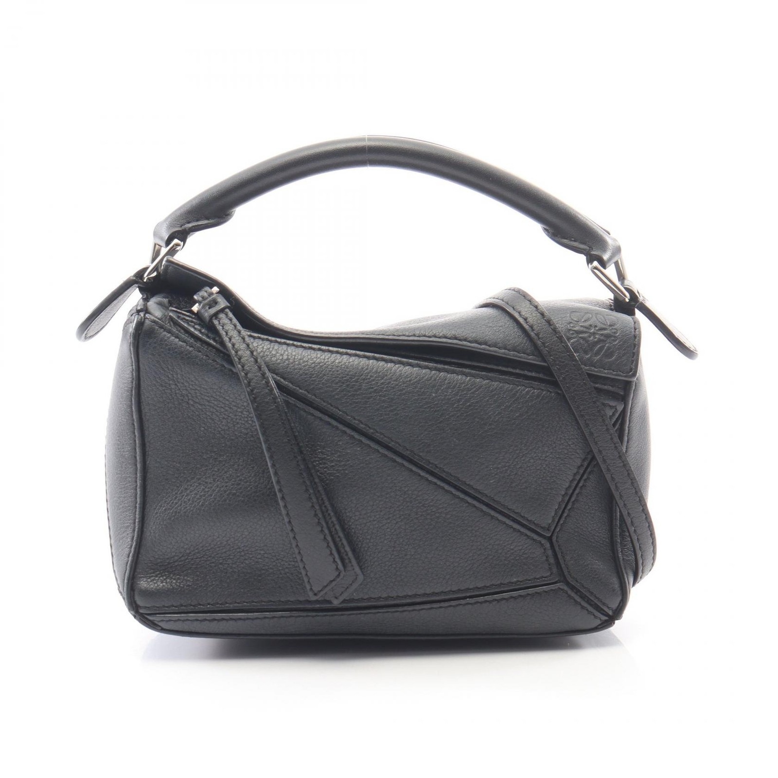 LOEWE Puzzle bag mini Shoulder Crossbody Handbag 322.30.U95 leather Black Used