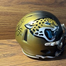 Jacksonville Jaguars Autographed Gold Black Football Helmet signed Fred Taylor  