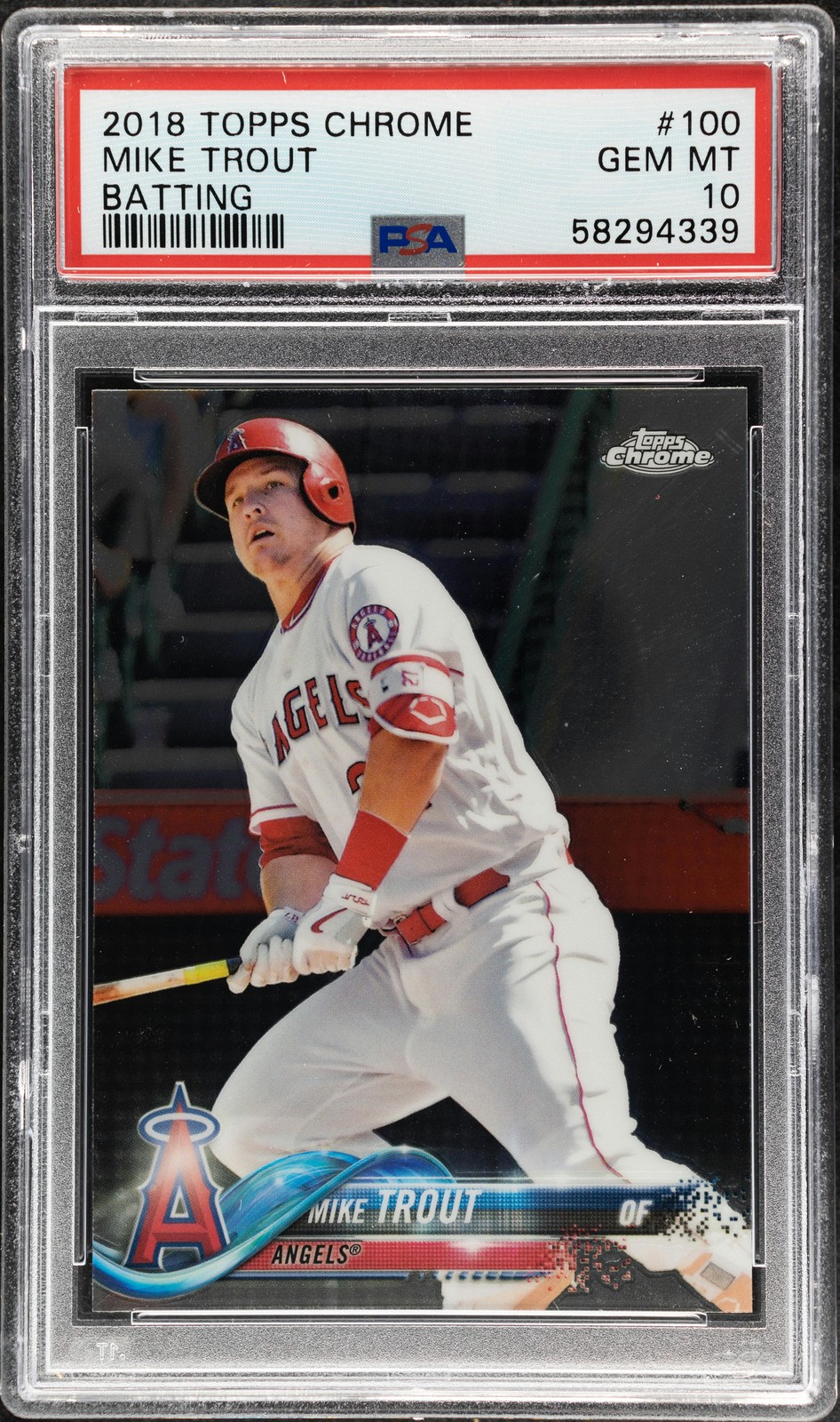 2018 Topps Chrome Mike Trout #100 PSA 10