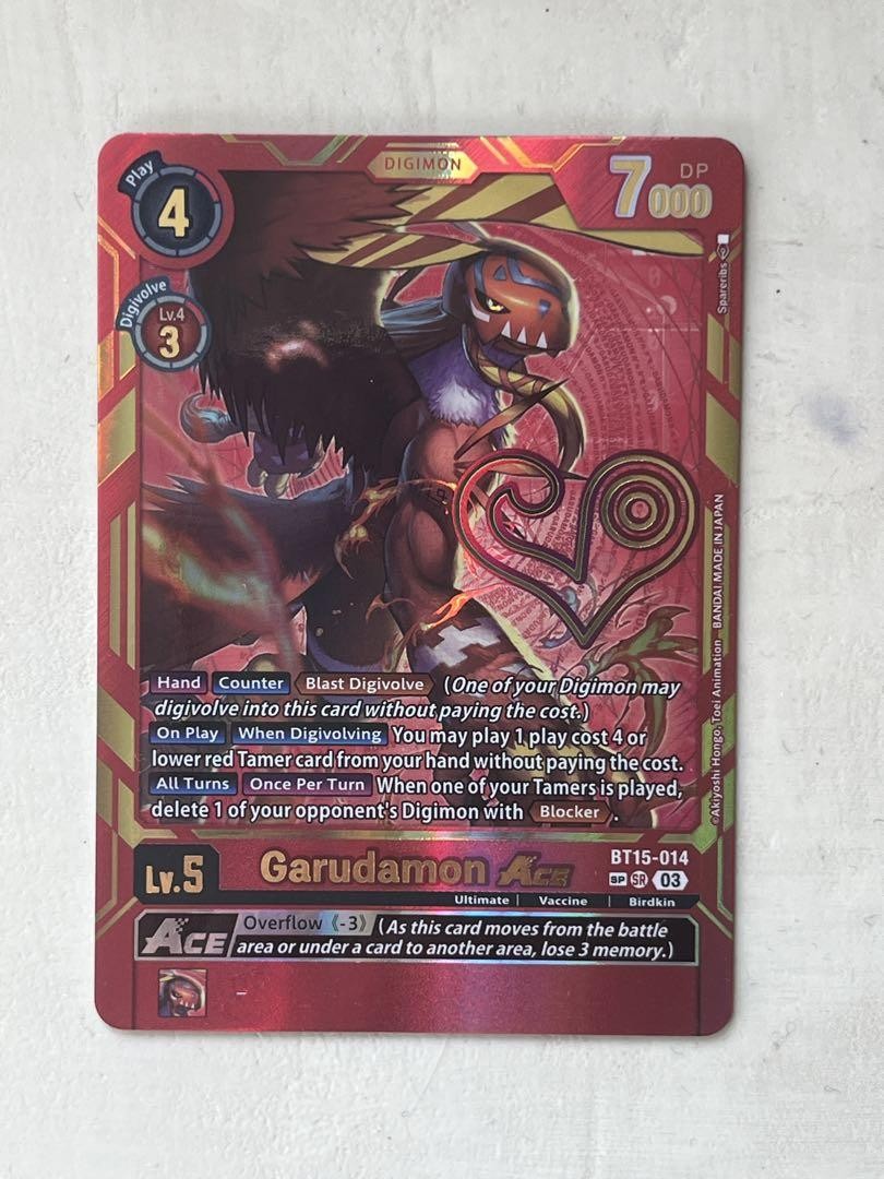 デジモンカード　英語版　BT15-014 Garudamon ACE Digimon Card English Version Bt15-014 Garudamon Ace | eBay
