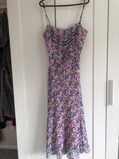Ladies Dress Size 8 Per Una Chiffon Maxi Pink Dotty Y2k Party Evening Occasion