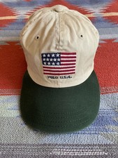 POLO RALPH LAUREN made in USA Rare Vintage 90's American Flag Strapback Hat Cap