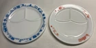 Vtg Pyrex Tableware by Corning Child’s Divided Plates (2) Red Circus Blue Train