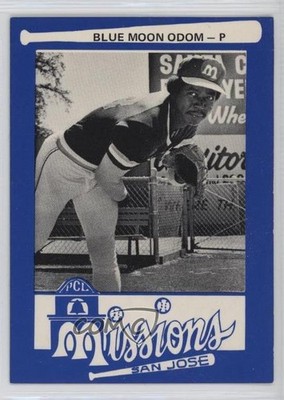 1977 Mr Chef's Fish & Chix San Jose Missions Blue Moon Odom #3 9ca