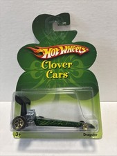 Hot Wheels Clover Cars Dragster 2007 L5731 Card Green Gold Flames