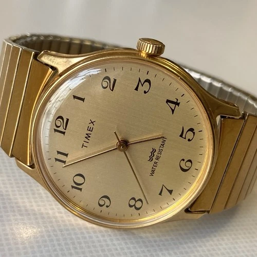 Vintage 1987 Timex Marlin Gold Tone Men's 34mm Mechanical Watch