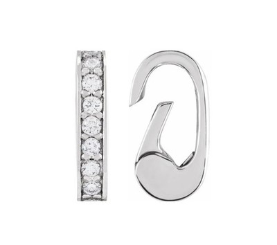 10mm OD 3mm ID 14k Diamond White Gold Mini Charm Hinged Bail Enhancer Pendant