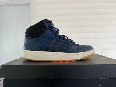 adidas Hoops 2.0 Mid Crew Sz 13 Navy Gum GZ7939 Men s Casual Sneakers Fast Shipp