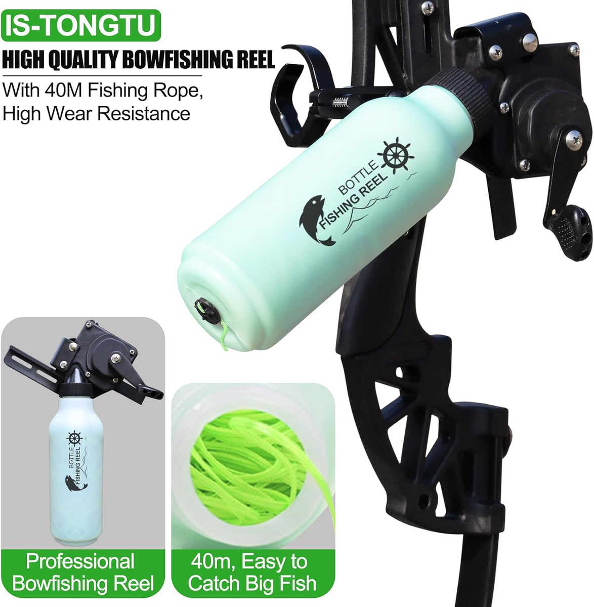 Kit de moulinet de pêche à l'arc avec corde de pêche de 40 m - Accessoire