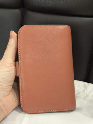 Coach Tabby Wallet Leather Brass C Turnlock Card Case DARK PEACH