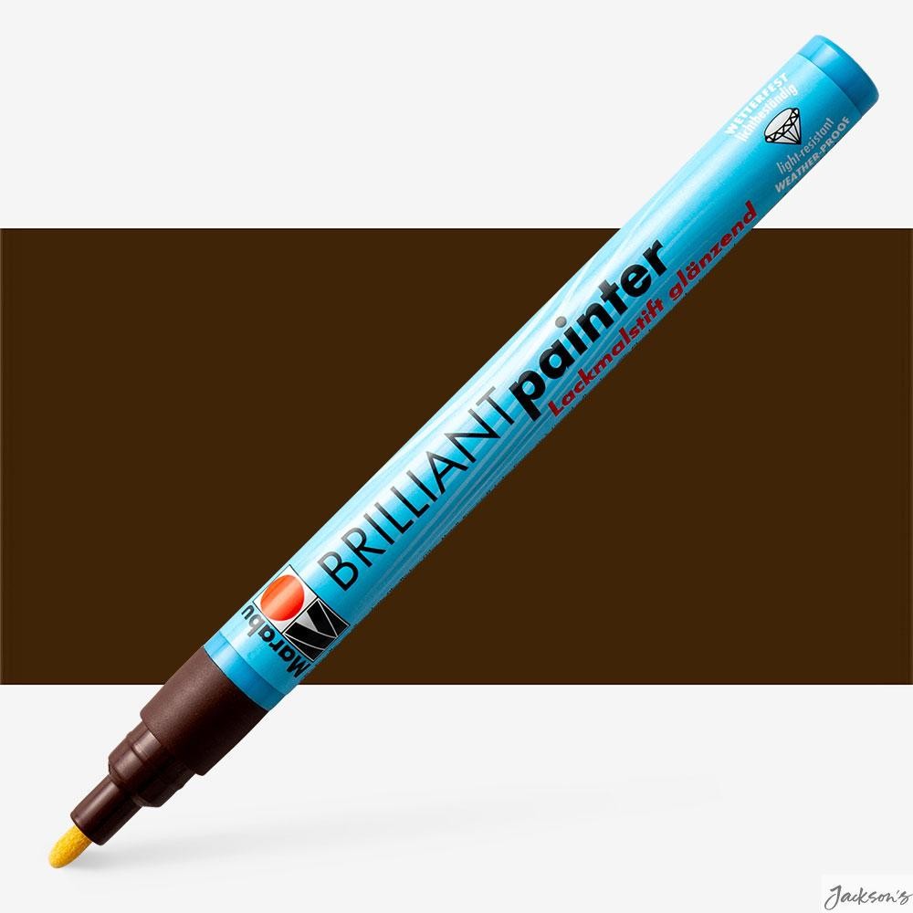 Marabu Brilliant Painter Paint Marker Organic Solvent 1-2mm Cocoa Glass Metal...