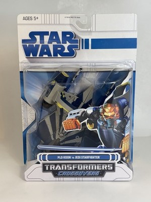 Rare!!! Star Wars Transformers Crossovers Plo Koon To Jedi Starfighter