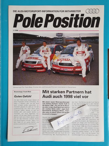 Audi Pole Position 1/1998 Broschüre - Die Audi Motorsport-Information (wie neu)