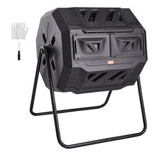 Compostiera Da Giardino Rotante 162,7L Doppia Camera, Compostiera Girevole a 360