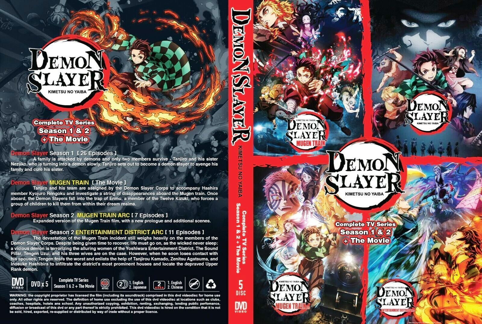 DVD Demon Slayer:Kimetsu No Yaiba Season 2 Epi 1-18 End+ Mugen