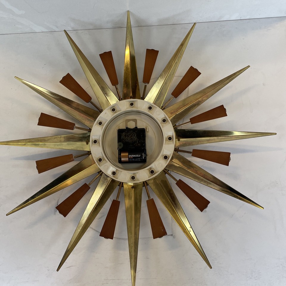 vintage metamec sunburst wall clock eBay