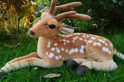 Big Cuddly Deer Plush Soft Toy Sitting 