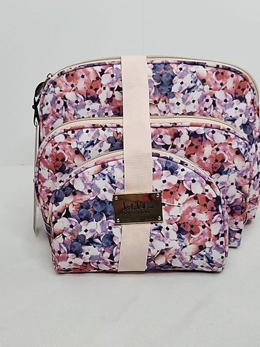 Nicole Miller Travel Cosmetic Toiletry MakeUp Zippered Tote Bag 3PC Gift Set New - Picture 2 of 7