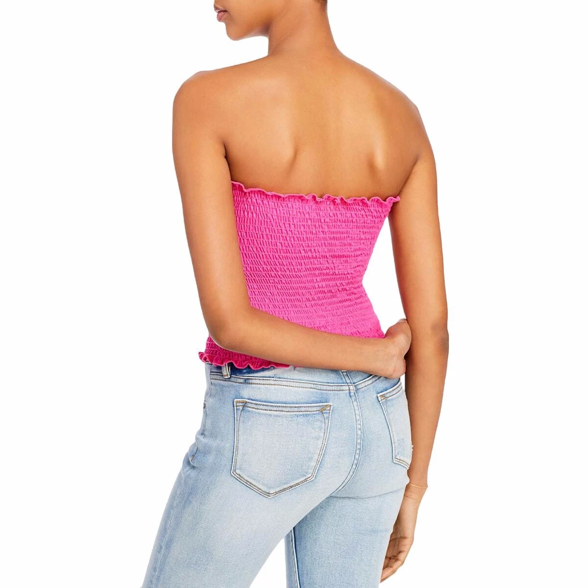 Pink strapless best sale shirt
