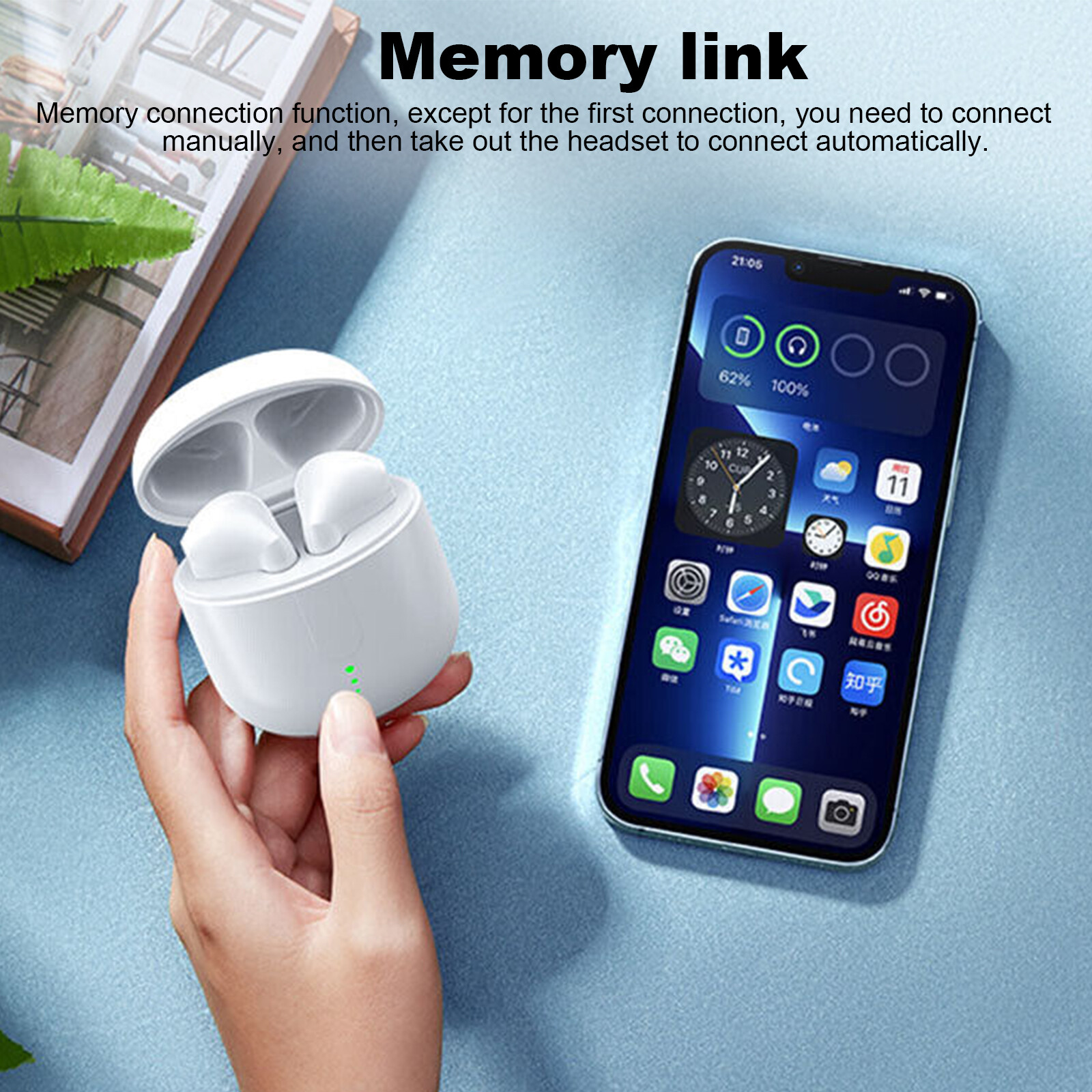 Bluetooth Earphones For iPad iPhone X 11 12 13 14Pro Wireless Earbuds