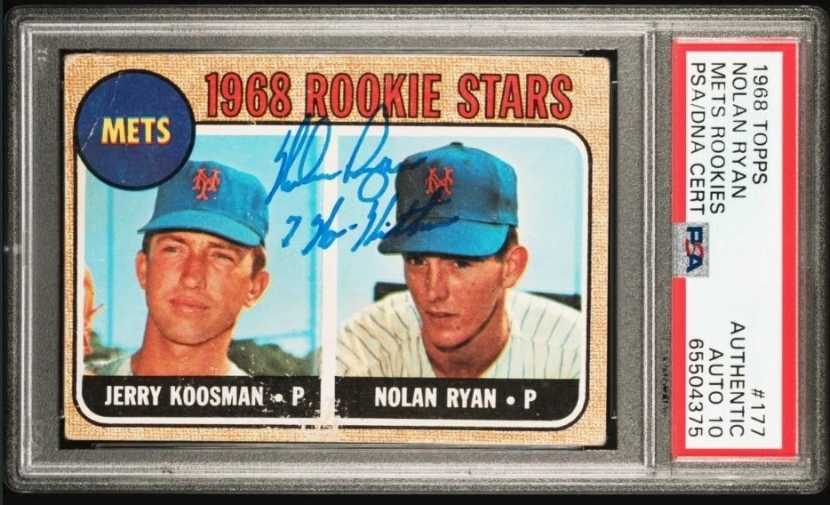 1968 Topps Nolan Ryan Signed Rookie Baseball Card PSA/DNA 10 Auto Certified HOF - Image 3 of 4