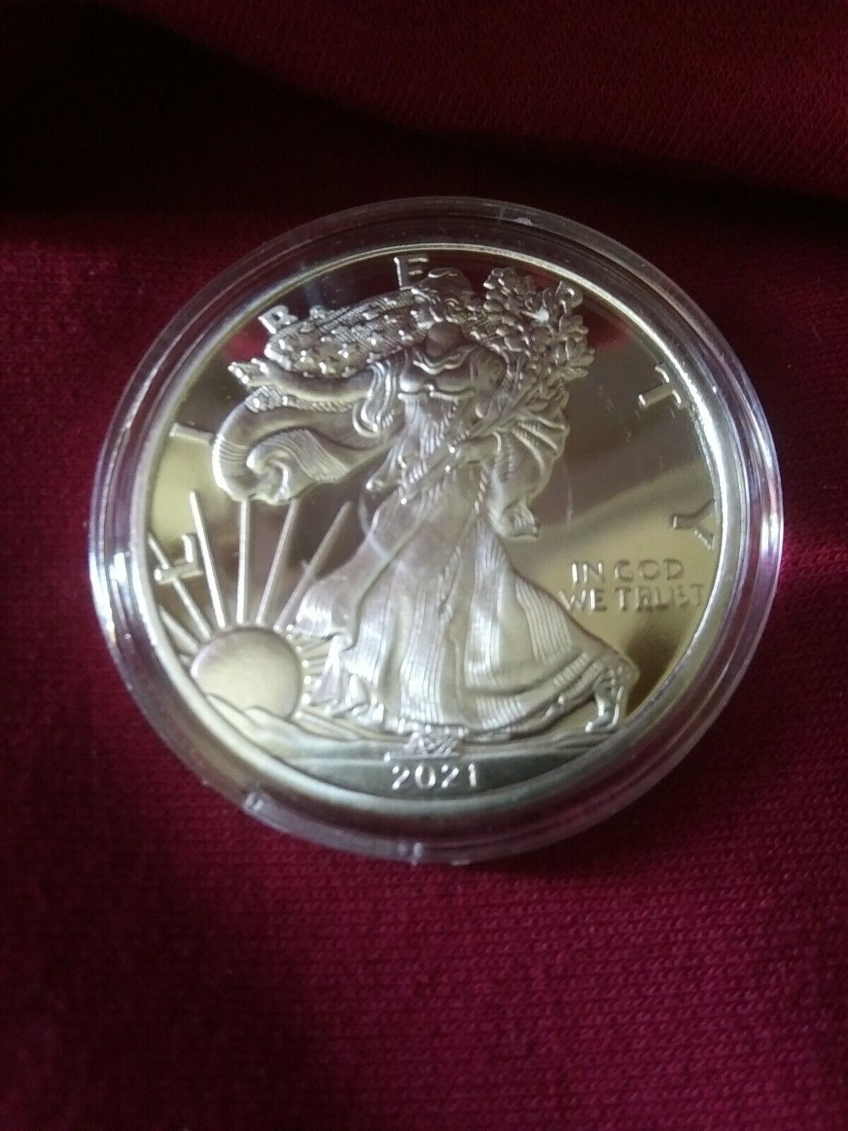Silver Plated 2021 American Silver Eagle Liberty Dollar 1 Oz Oun