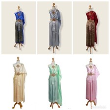 Thai Traditional Costume Wedding National Beautiful Dress Skirt Fancy party