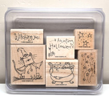 Stampin' Up 2007 "Haunting Halloween" wood-mounted rubber stamp set