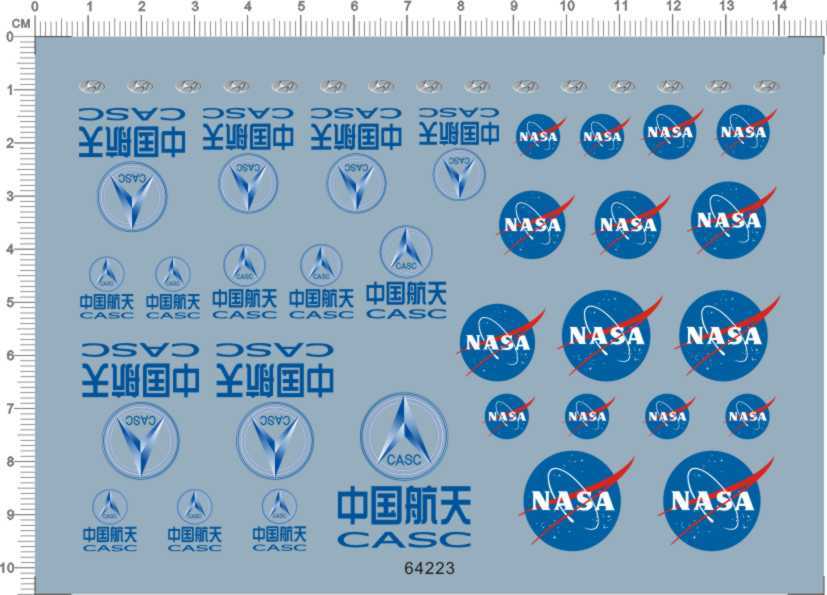 calcomanías NASA CASA para kits de modelos de diferentes escalas (64223)