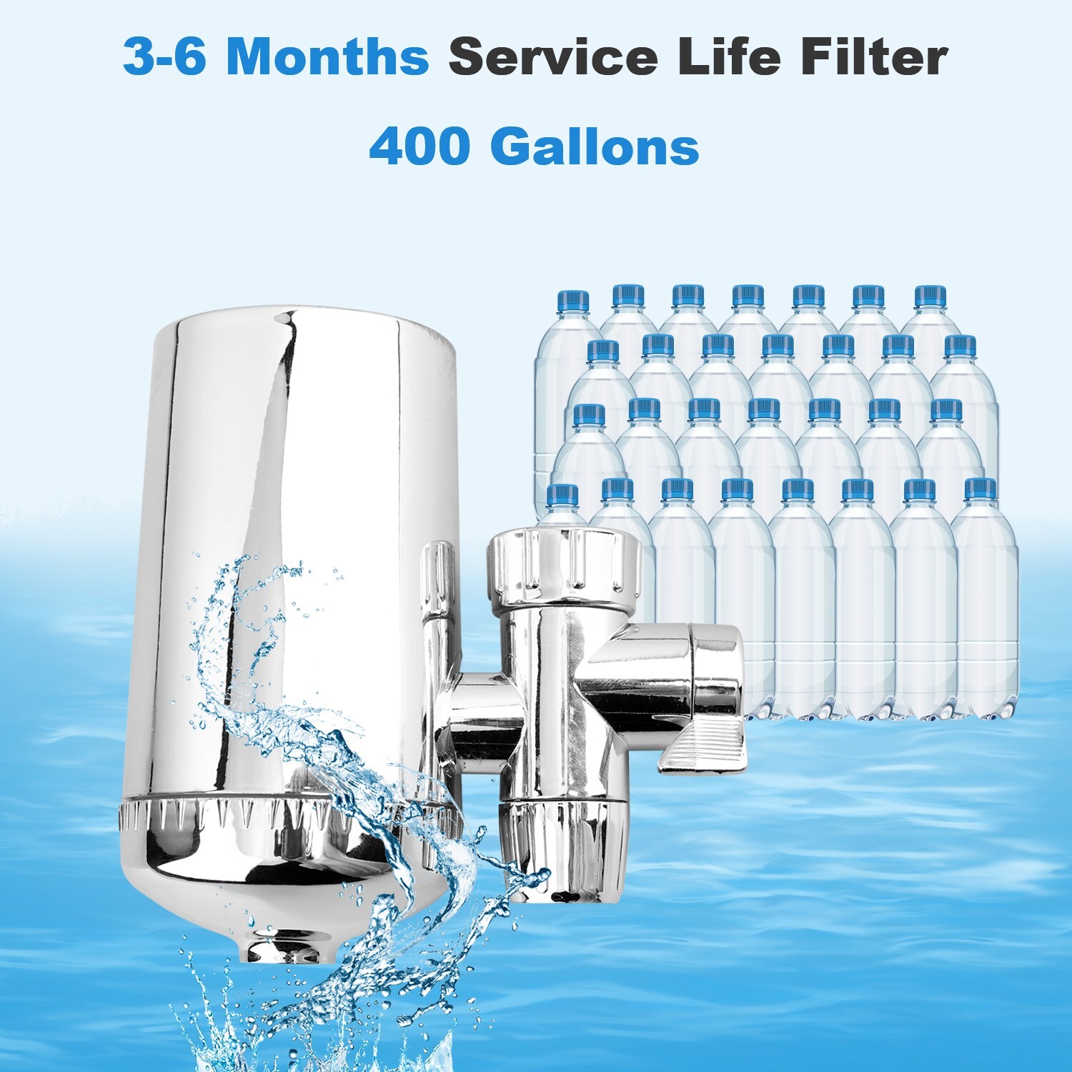 Faucet Water Filter Tap Filter Kitchen Removes Lead Flouride & Chlorine