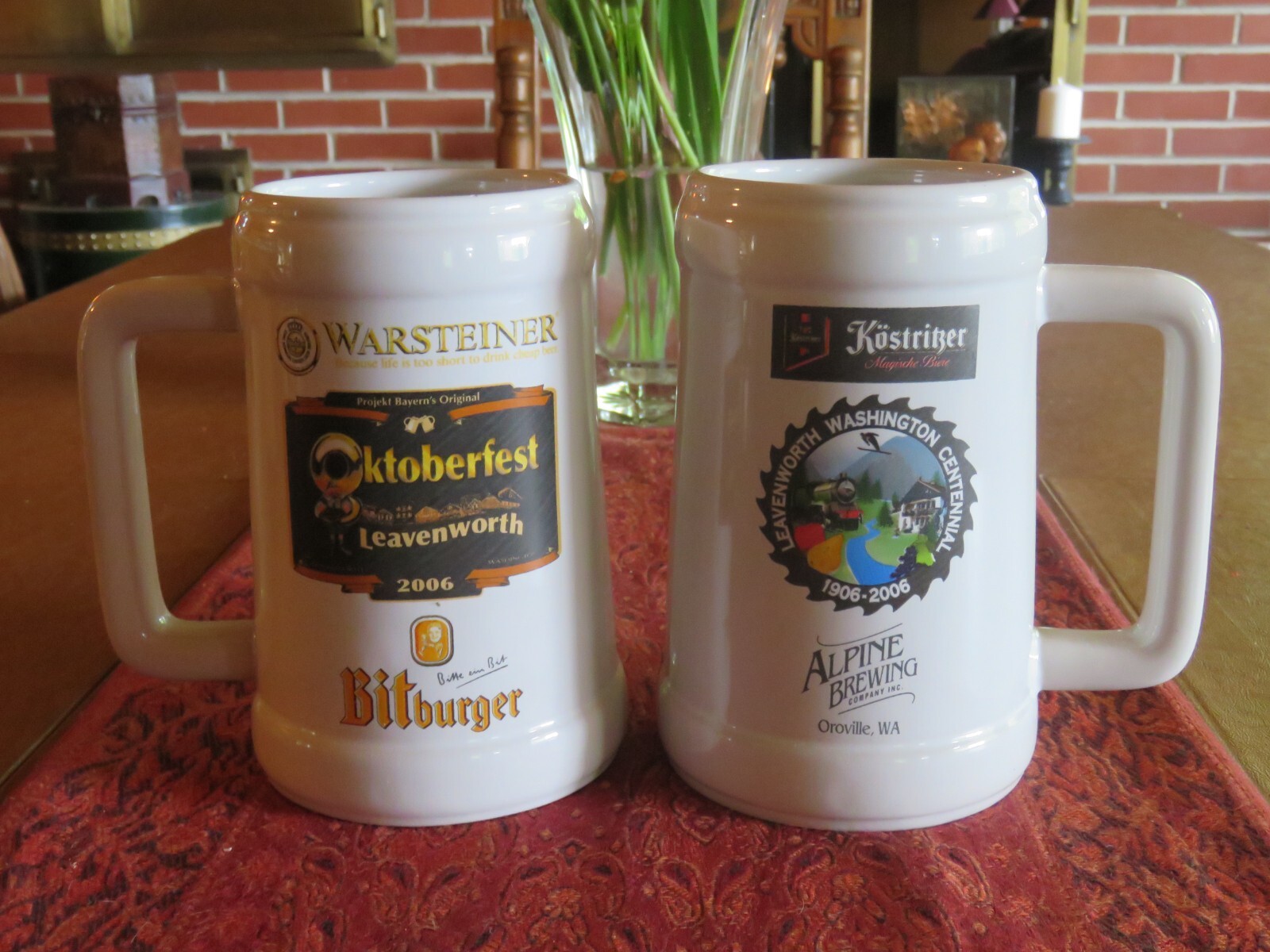 Ceramic BEER Mug Stein Oktoberfest 2006 Leavenworth, WA Bitburger