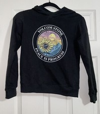 Volcom Girls Black Hoodie Jacket, Size Medium 8/10
