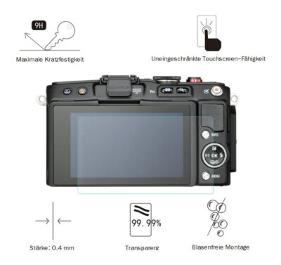 Olympus E-PL5 E-PL6 E-PM2 0,4 mm Adhäsion Displayschutzglas Schutzfolie LC7748