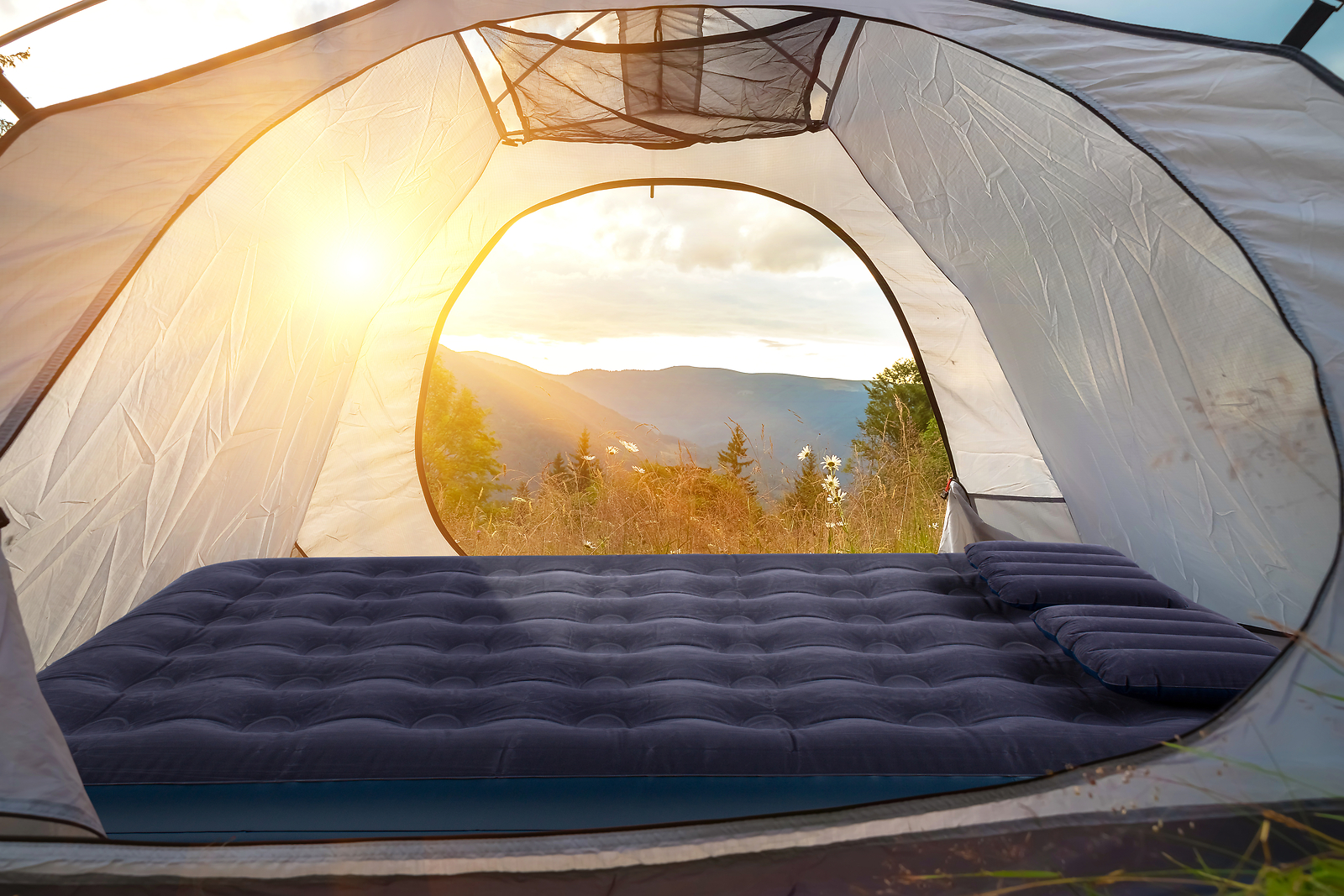 LIVIVO 98102 Flocked Air Bed Mattress, Size King Blue for sale online