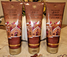 Bath Body Works JOLLY GINGERBREAD VILLAGE Body Cream 8 Oz. Lot 3
