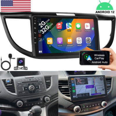 Car Radio Carplay Android 12 For Honda CR-V 2012-2016 GPS Navigation WIFI RDS