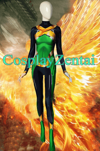 New Phoenix Jean Grey Cosplay Costume 3D Spandex Zentai Suit for Halloween - Picture 3 of 7