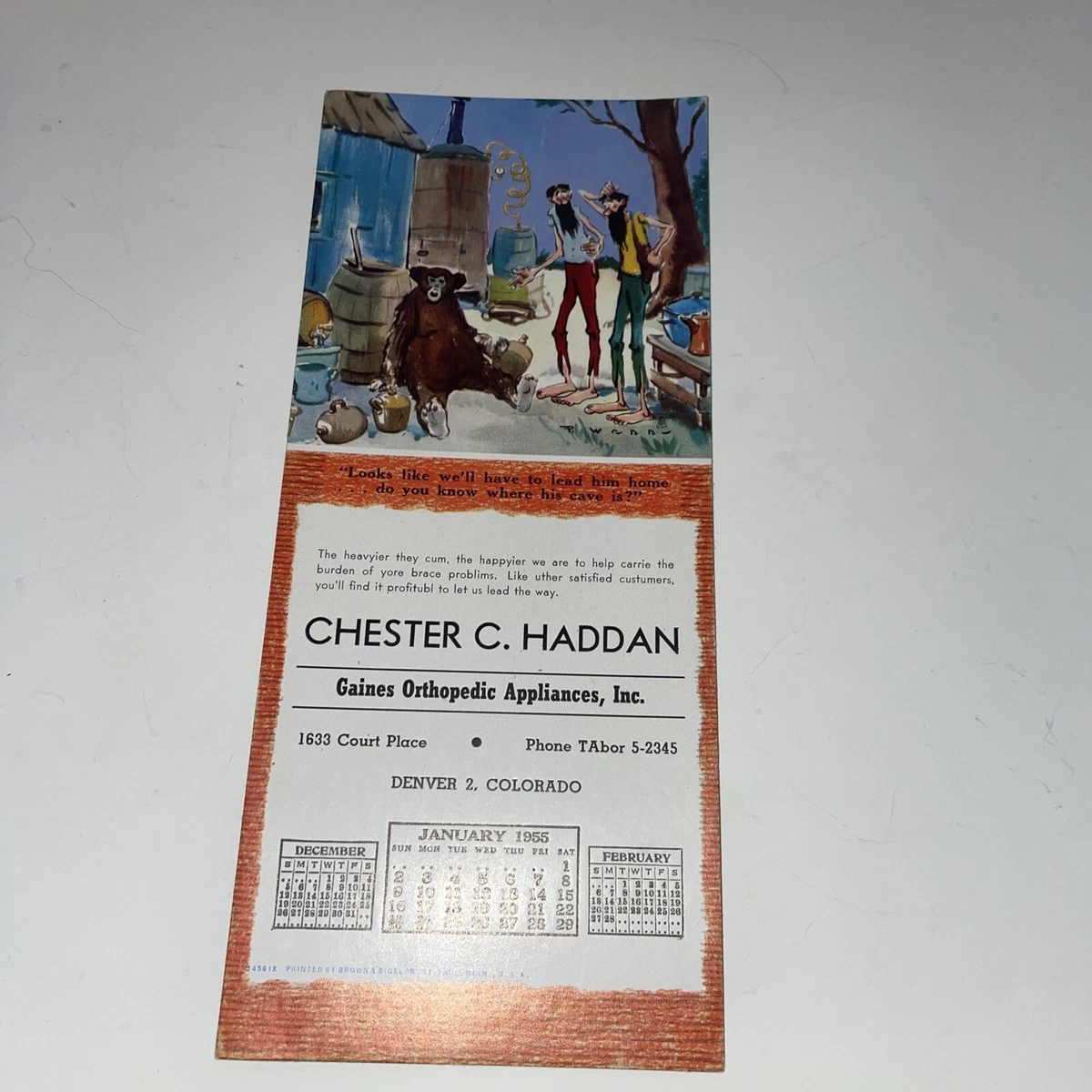 january-1955-calendar-chester-c-haddan-denver-colorado-advertisement-hillbilly-ebay