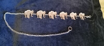 42 In Silver Tone Elephant Belt ( 6 ) 2 1/4 Metal Elephant  display picture 1