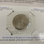 1989 Republic of the Marshall Islands $5 Commemorative Coin 1st Men on the Moon — photo 2