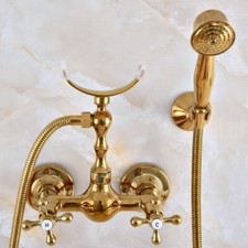 Bathroom Faucet Set Golden Brass Bathtub Handheld Shower Water Taps Kit 2na942