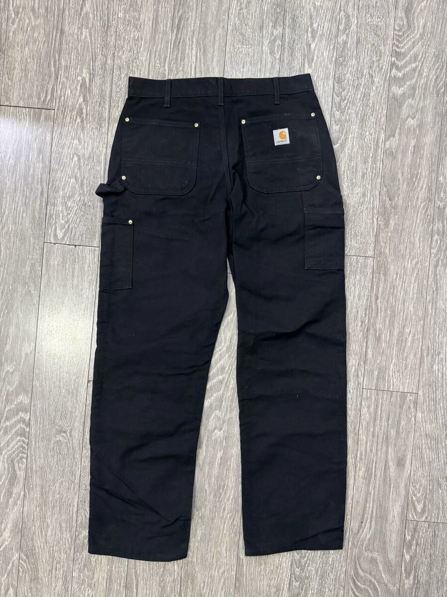 Carhartt Double Knee Pants Mens 33x32 B01 BLK Loose Fit Carhartt Double Knee Pants Mens 33x32 B01 BLK Loose Fit